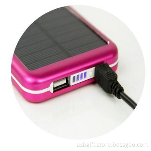 Power bank, portable external solar power bank with super thin case and USB charger